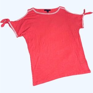 Dark Coral Pink Signature Studio Cold Shoulder Top